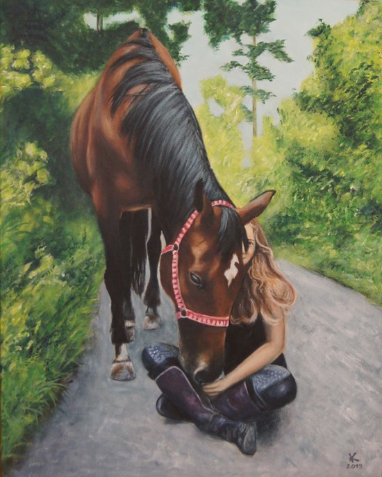 Portret konja in ljubiteljice živali