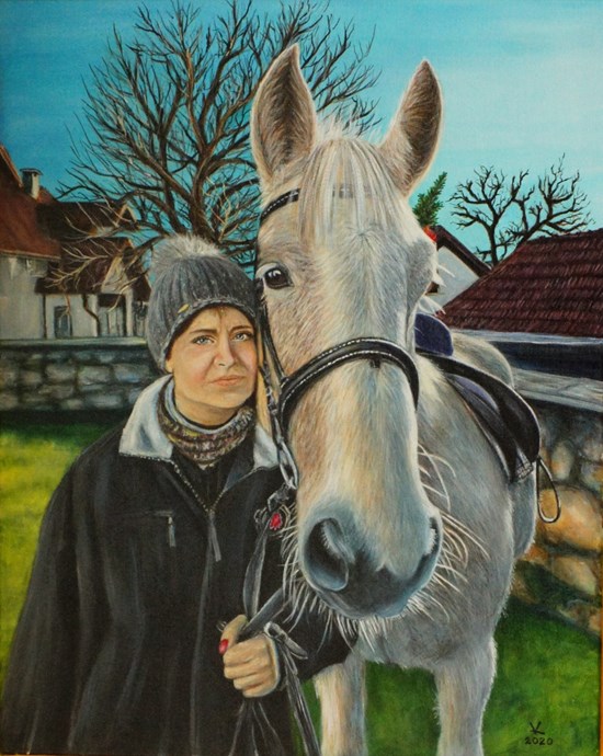 Portret konja in lastnice