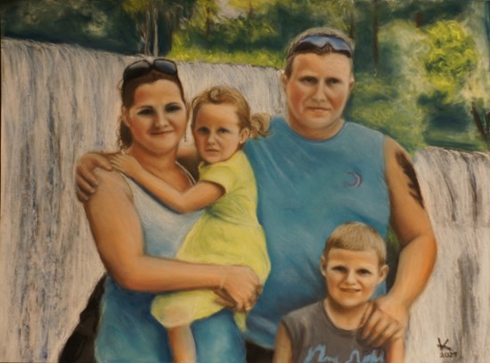 Družinski portret, suhi pastel