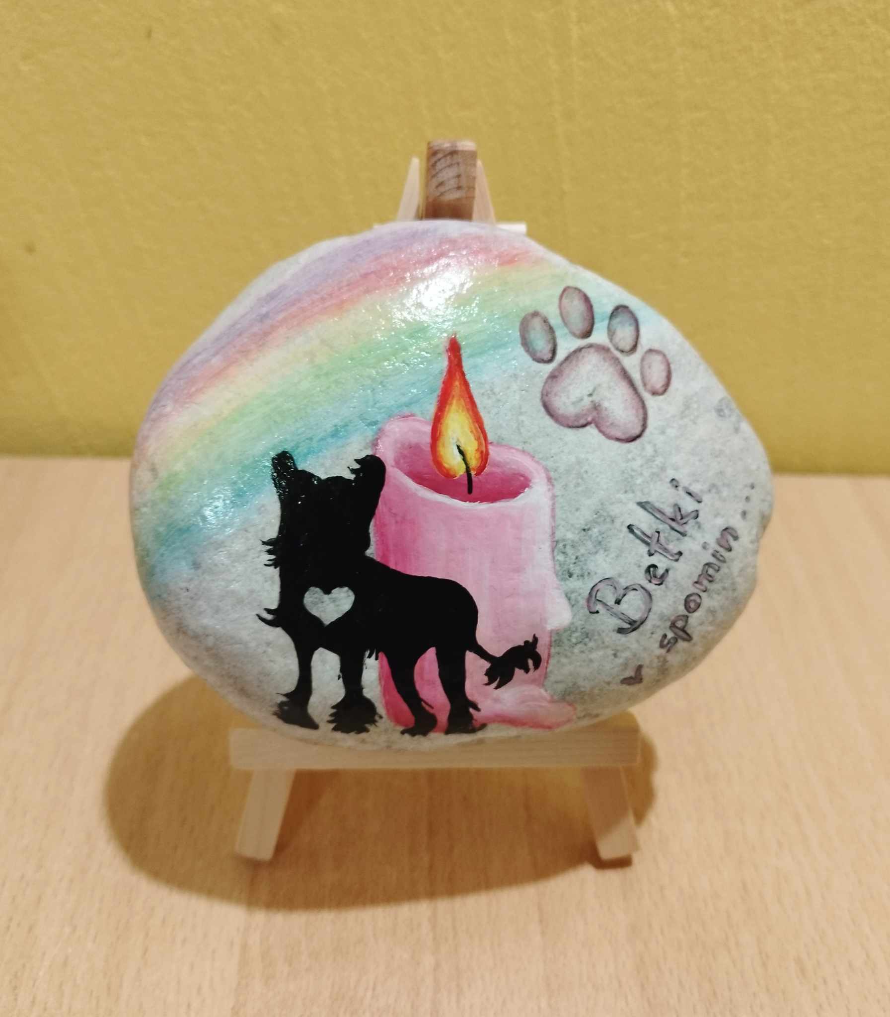 Spominski kamen za kužka - kitajski goli pes