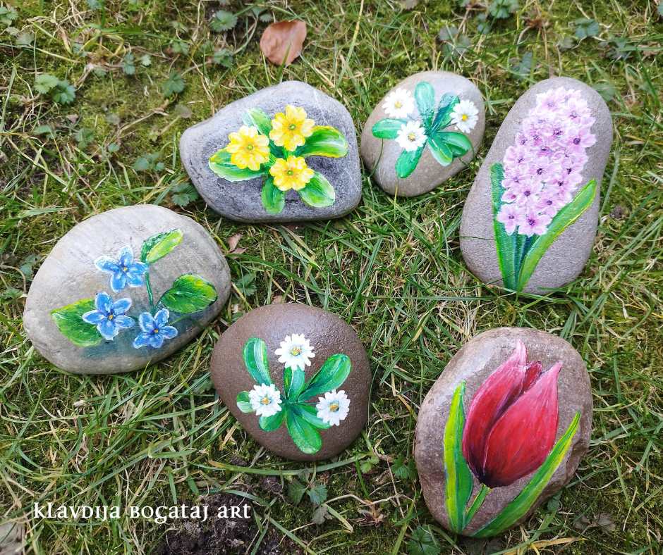 Rože na kamnu, darilo za  dan žena