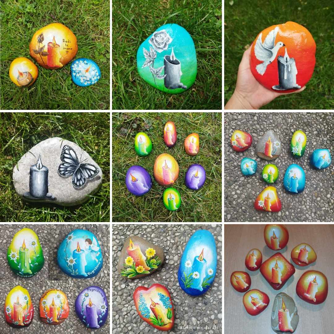 Svečke na kamnih - Cvetličarna Šimenc