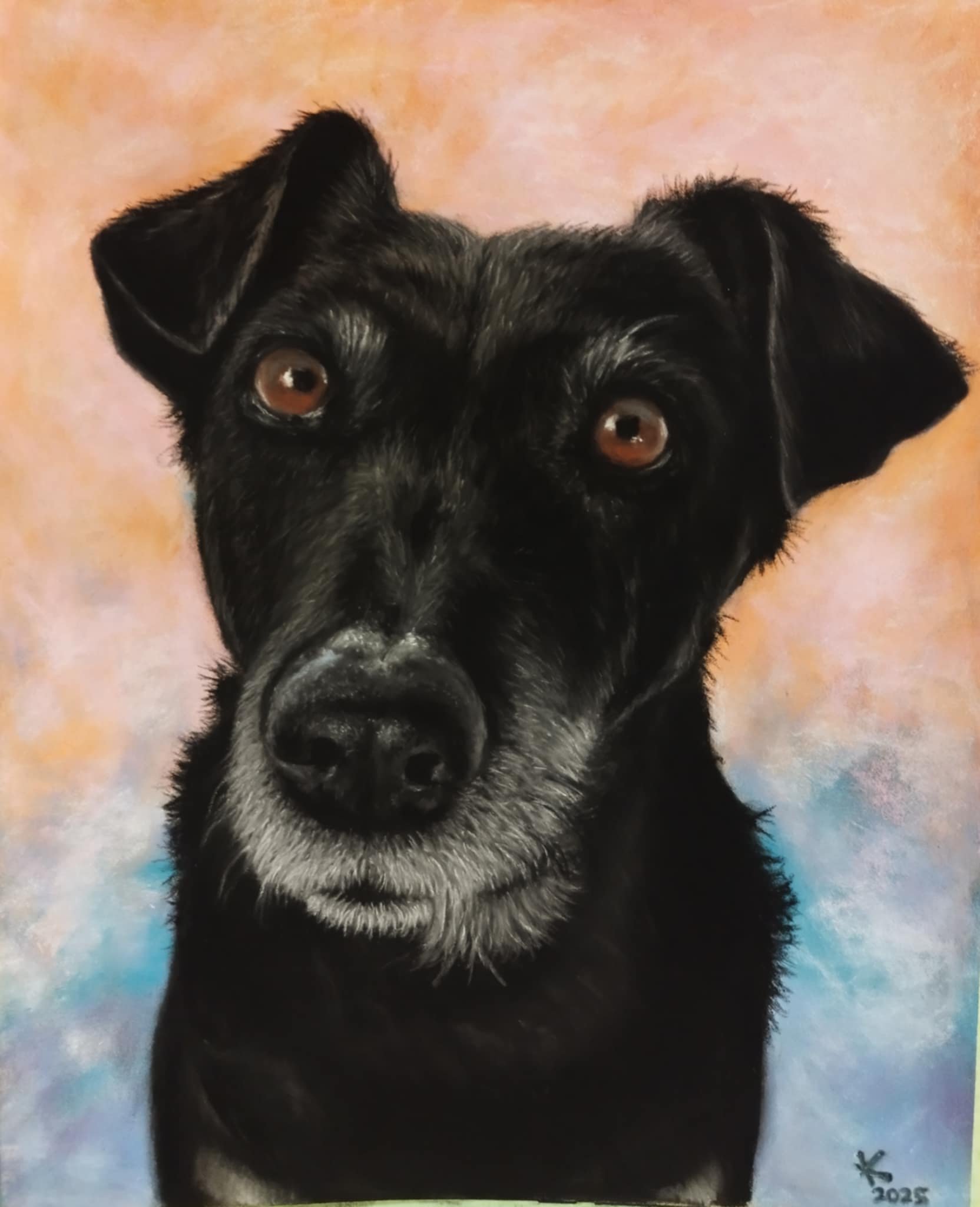 Portret psičke suhi pastel